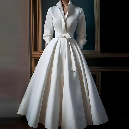 Megan - Schickes langes Kleid mit Gürtel für Damen