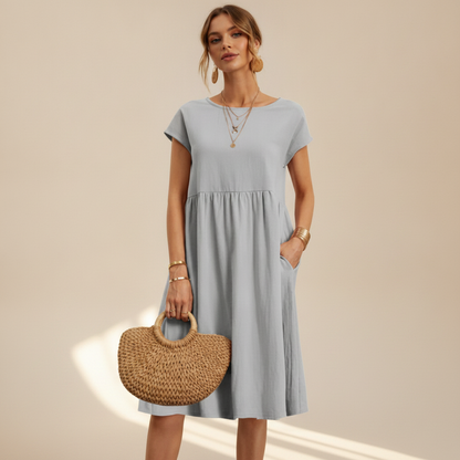 Nubia - Elegantes Midikleid mit Rundhalsausschnitt