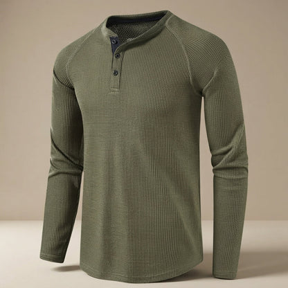 Teifion - Klassisches Waffel-Henley-Shirt