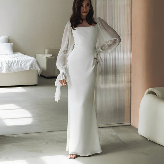 Gloria - Elegantes Maxikleid mit langen Ärmeln für Damen