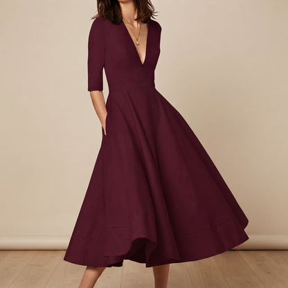 Debbie - Stilvolles Kleid mit V-Ausschnitt