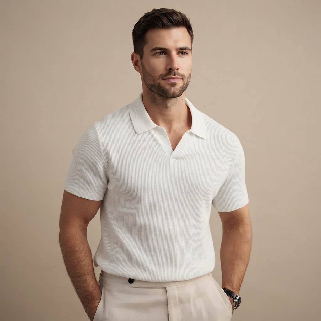 Kenzie - Lockeres Waffel-Polo-Shirt