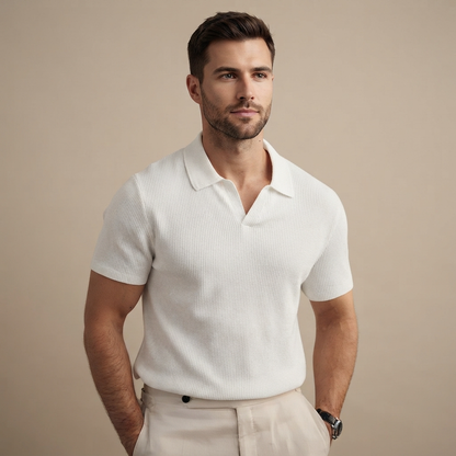 Kenzie - Lockeres Waffel-Polo-Shirt