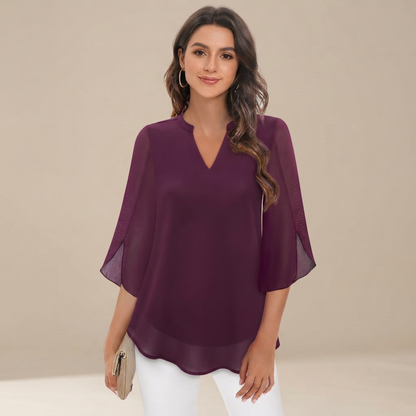 Arsine - Elegante, weit geschnittene Bluse mit V-Ausschnitt