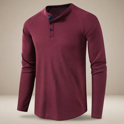 Teifion - Klassisches Waffel-Henley-Shirt