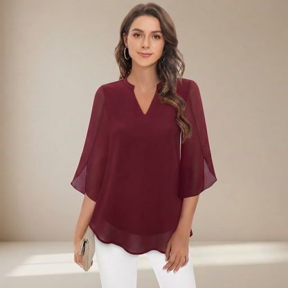 Arsine - Elegante, weit geschnittene Bluse mit V-Ausschnitt