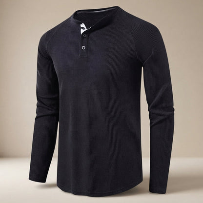 Teifion - Klassisches Waffel-Henley-Shirt