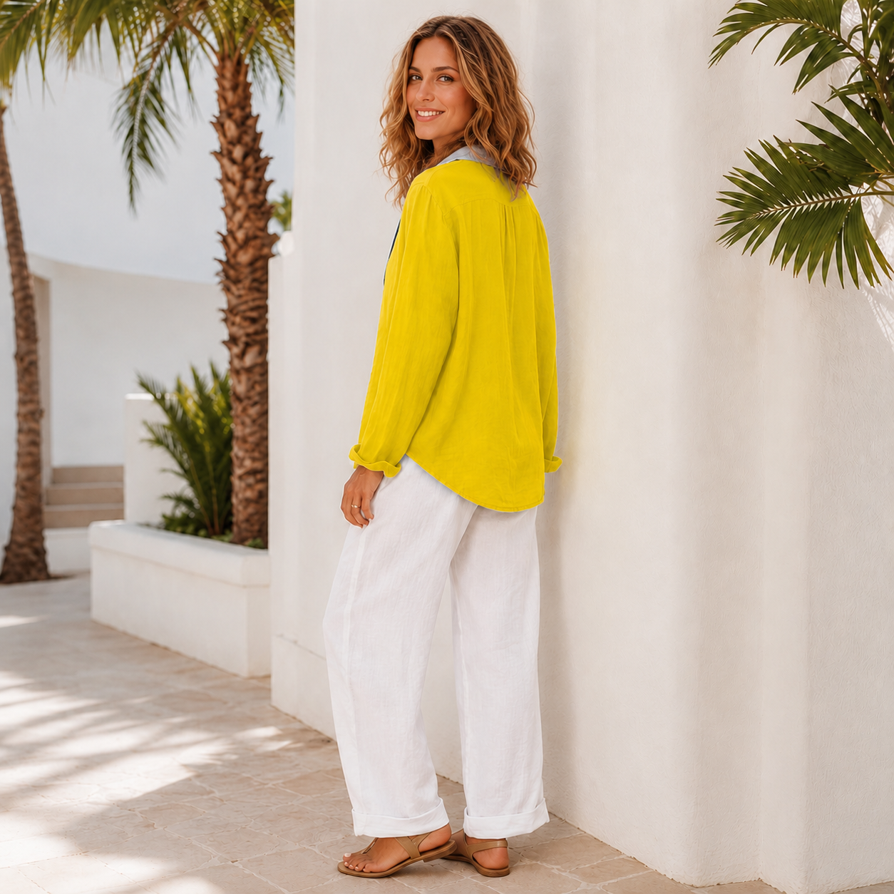 Razieh - Legere Bluse mit Knöpfen