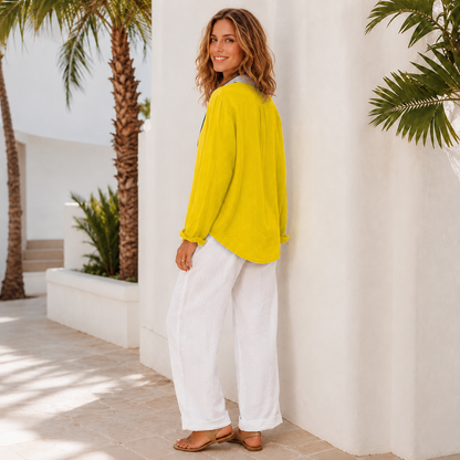 Razieh - Legere Bluse mit Knöpfen