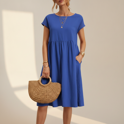 Nubia - Elegantes Midikleid mit Rundhalsausschnitt