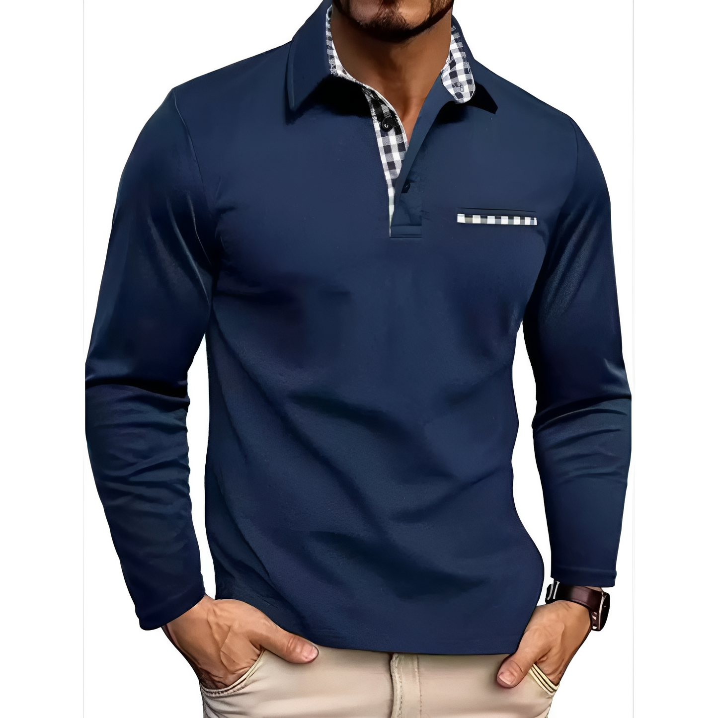 Gerald - Elegantes Langarm-Polo für Herren
