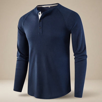 Teifion - Klassisches Waffel-Henley-Shirt