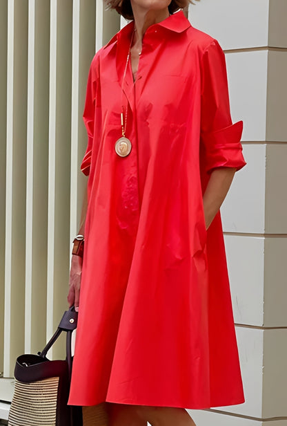 Paige - Lässiges und weites Hemdkleid für Damen