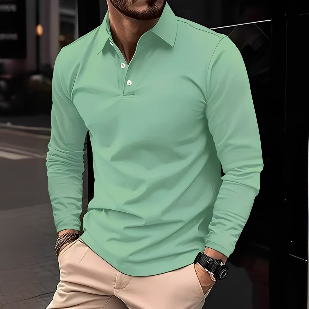 Deacon - Lässiges Langarm-Poloshirt für Herren