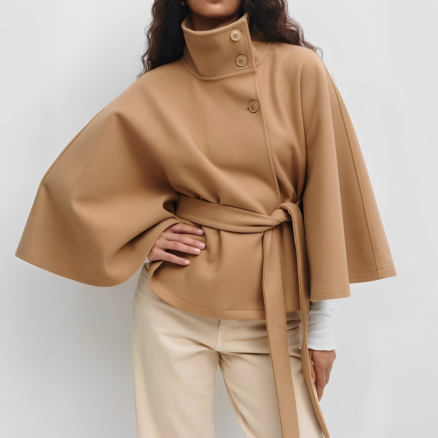 Carine - Wickeljacke mit hohem Kragen für Damen