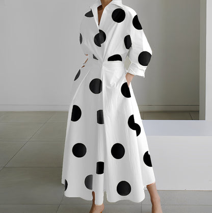 Martha - Elegantes Hemdblusenkleid mit abstraktem Muster für Damen