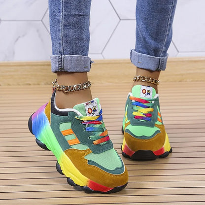 Erika – Bequeme Damen-Schuhe im Regenbogen-Design