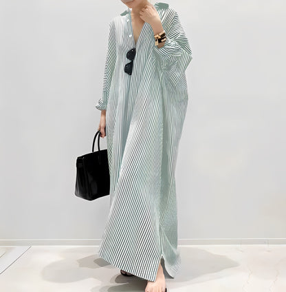 Jasmine - Elegantes gestreiftes Hemdkleid für Damen