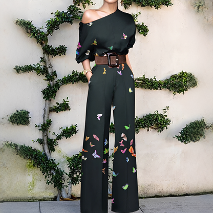 Chandrine - Asymmetrischer Jumpsuit mit weiten Beinen für Damen