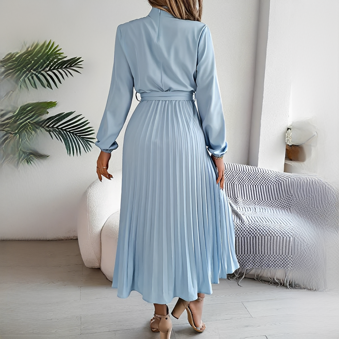 Jessy - Plissiertes Langarmkleid für Damen
