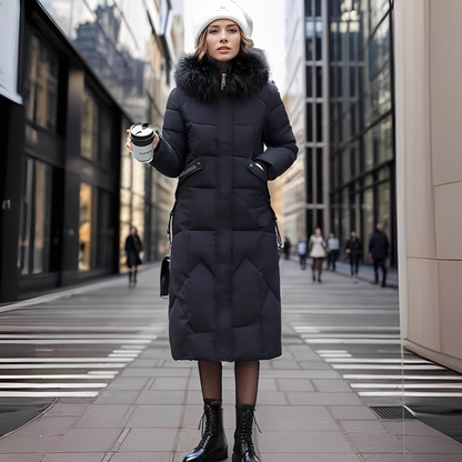 Marcellette - Winter-Steppmantel mit Kapuze für Damen