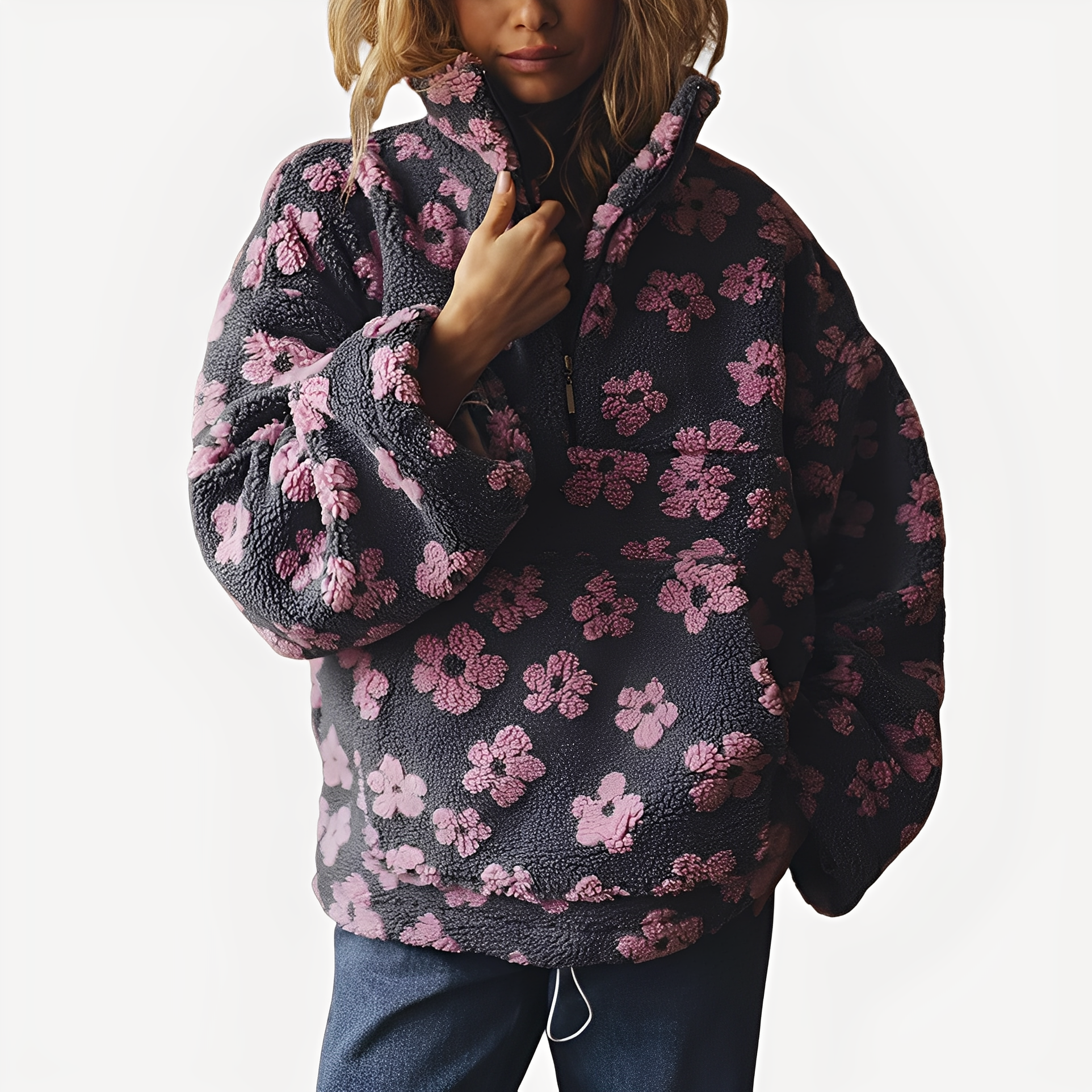 Elizabeth - Zeitgemäßer Pullover mit Blumendesign