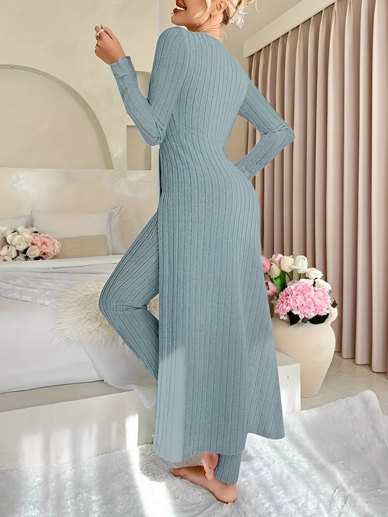 Lisabet - Elegantes Damen-Set aus weichem Rippgewebe