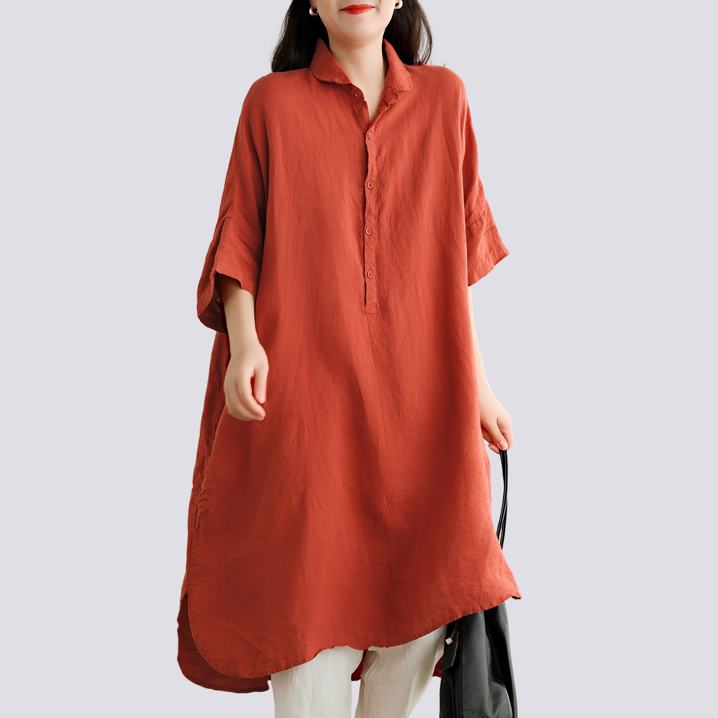 Deborah - Weites und lässiges Hemdkleid für Damen