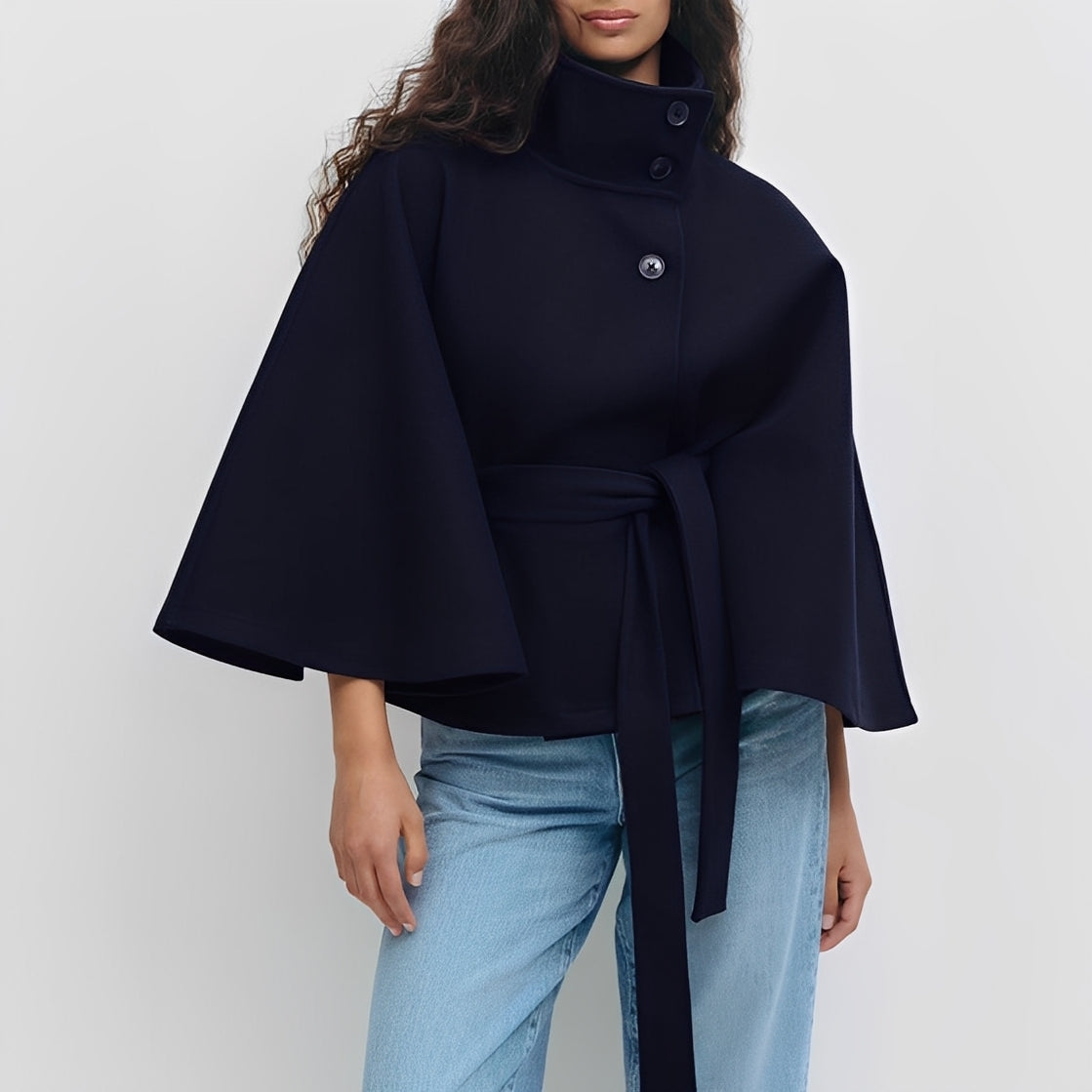 Carine - Wickeljacke mit hohem Kragen für Damen