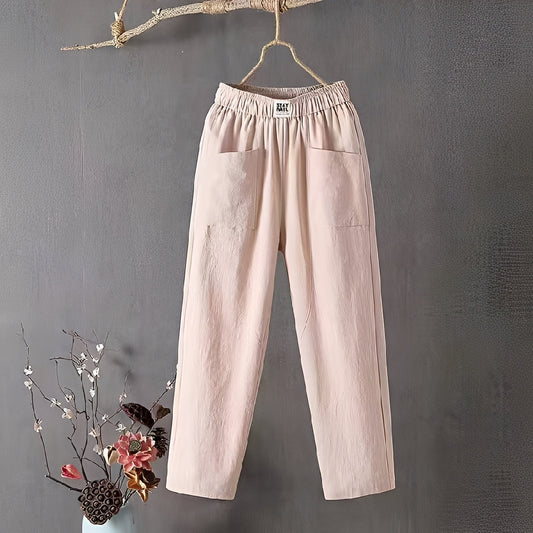 Elodie - Hose aus Baumwolle und Leinen für Damen