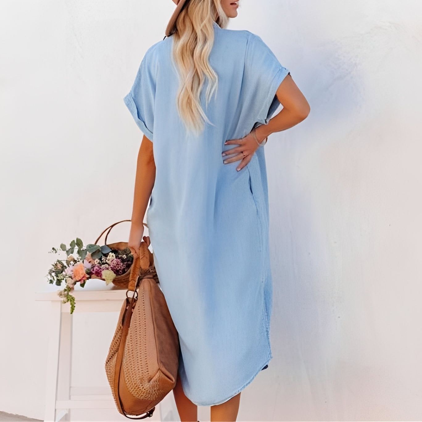 Crystal - Weites Jeanshemdkleid für Damen