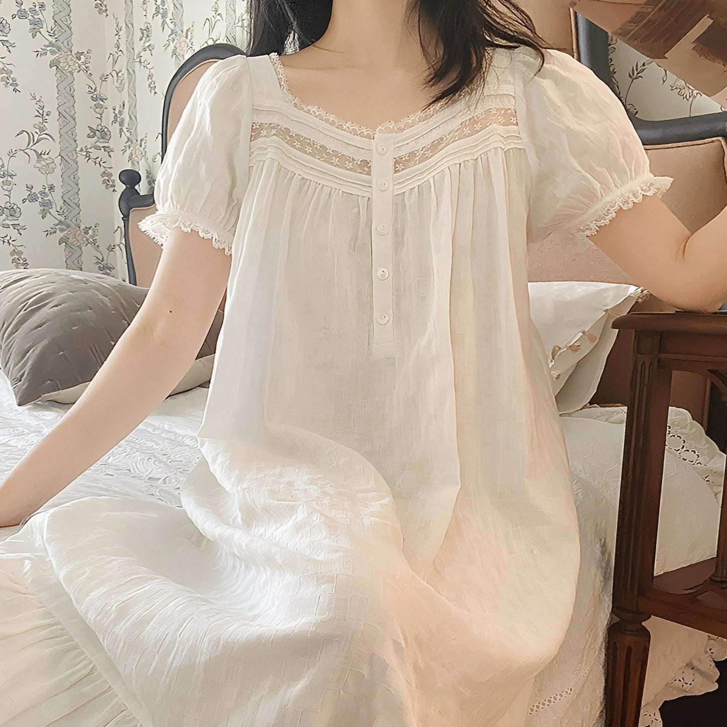 Rhonda - Bequemes, kurzes und dünnes Kleid mit kurzen Ärmeln für Damen