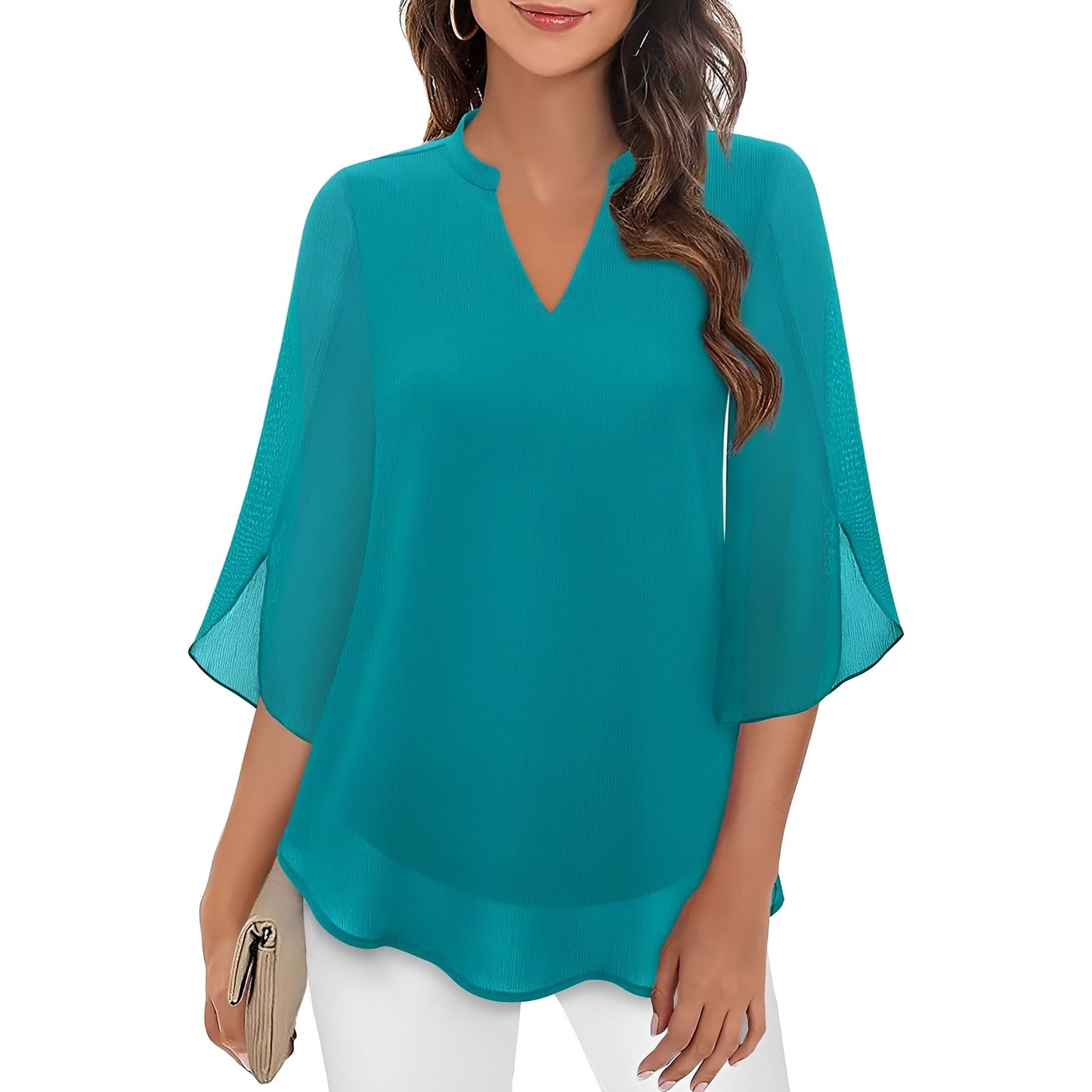 Vanessa - Weite Bluse mit V-Ausschnitt für Damen