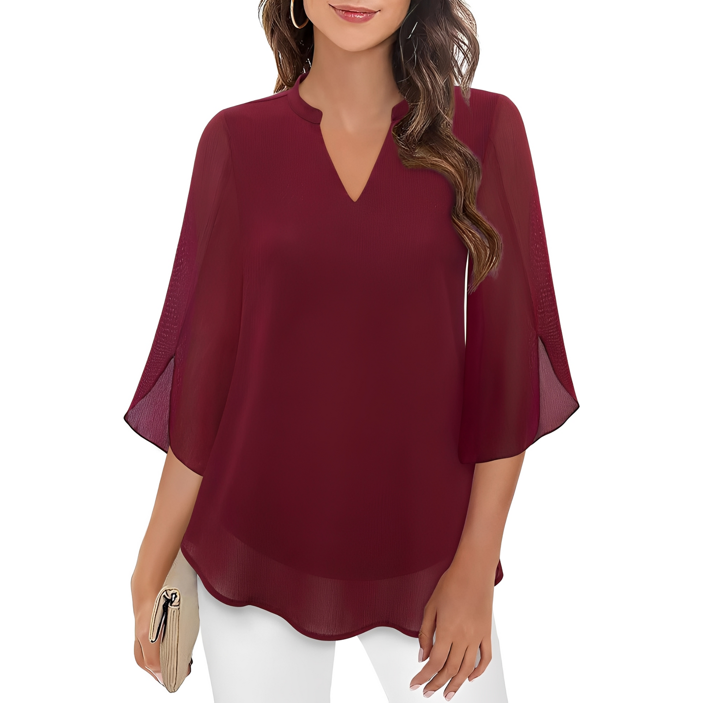 Vanessa - Weite Bluse mit V-Ausschnitt für Damen