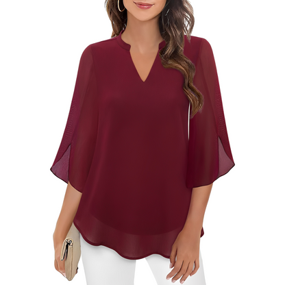 Vanessa - Weite Bluse mit V-Ausschnitt für Damen