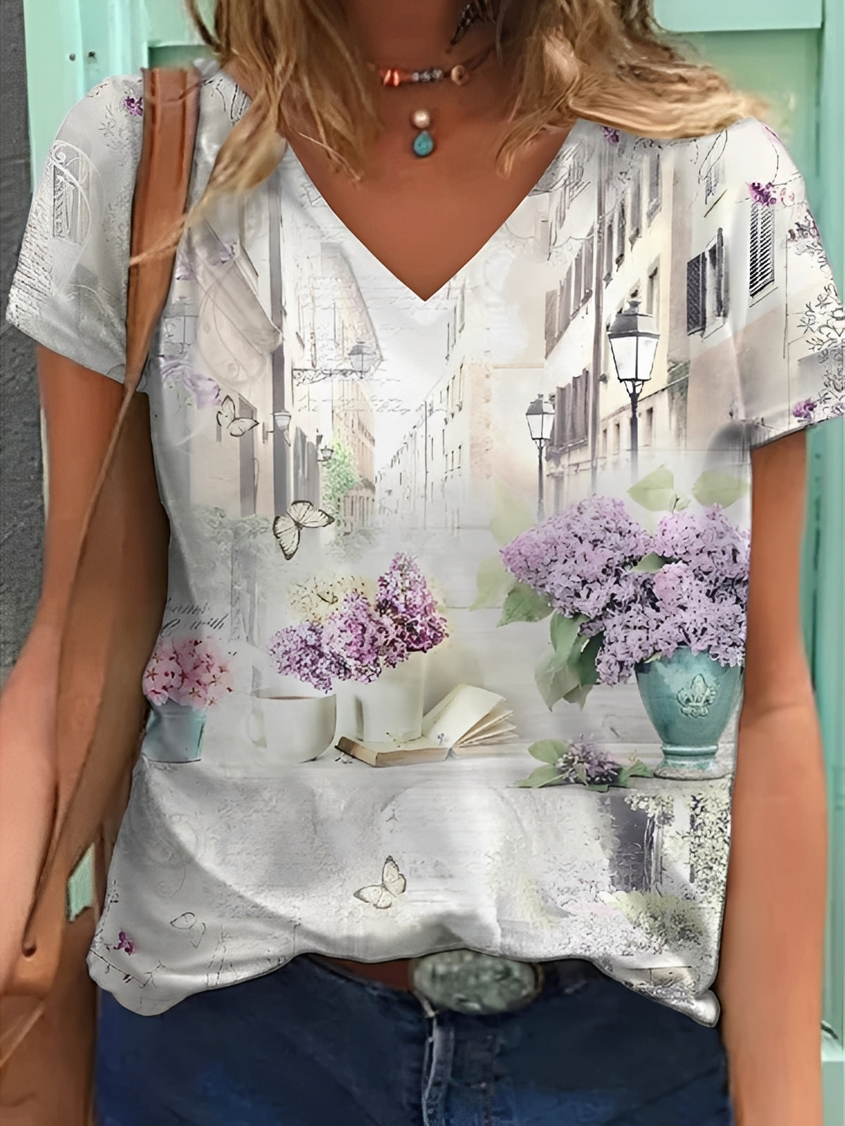 Niki - Elegantes Oberteil mit Blumenmuster für Damen