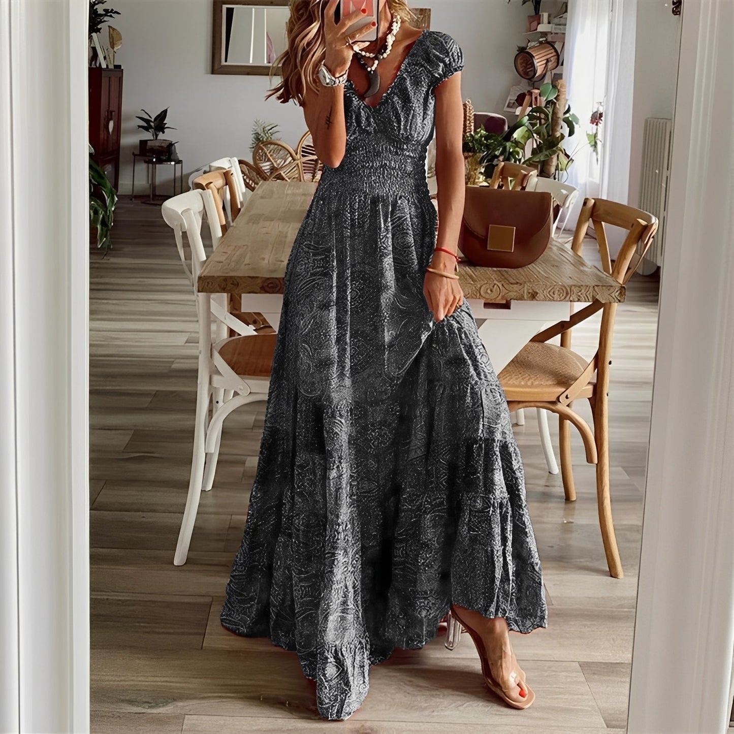 Christina - Boho-Maxi-Kleid mit Blumenmuster für Damen