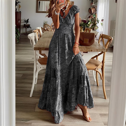 Christina - Boho-Maxi-Kleid mit Blumenmuster für Damen