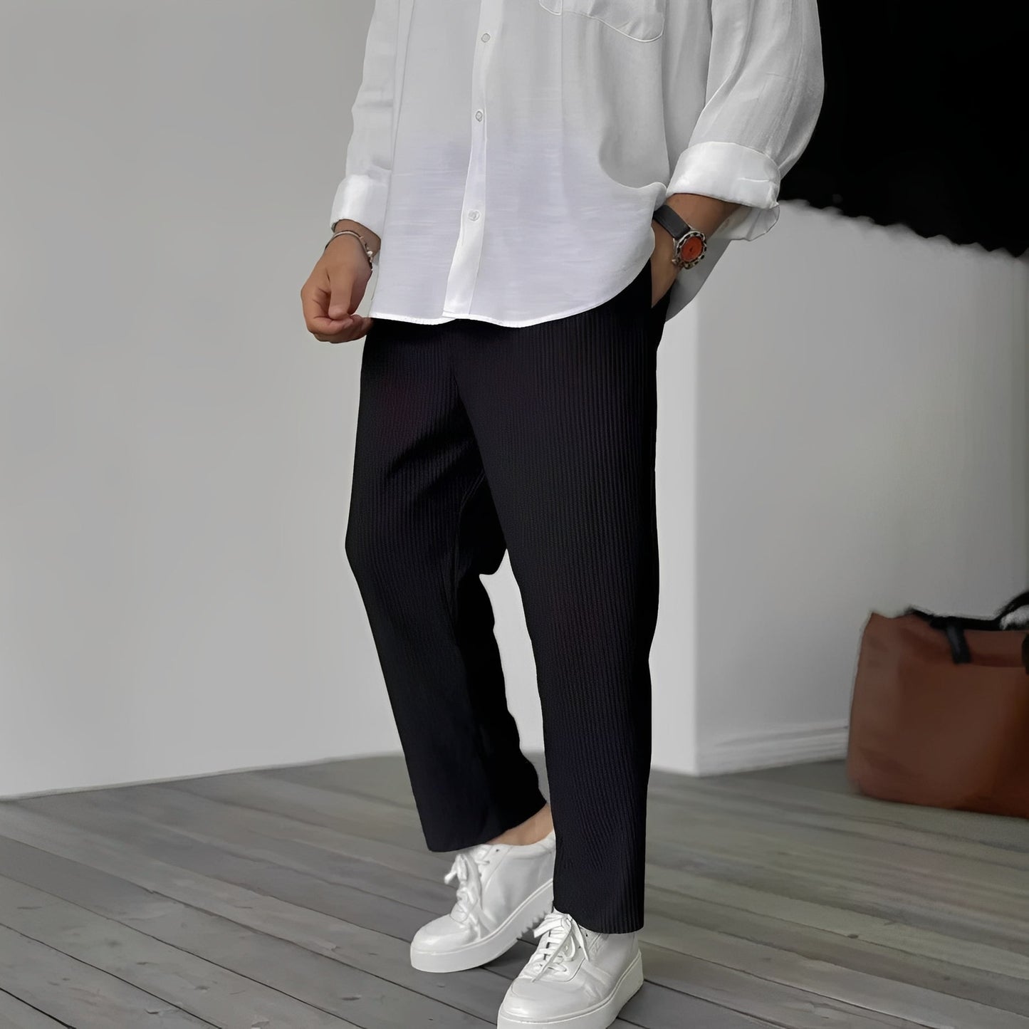 Tristan - Lässige, gerade und weite Hose für Herren