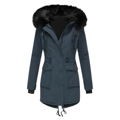 Mathurine - Warmer Wintermantel mit Kapuze für Damen