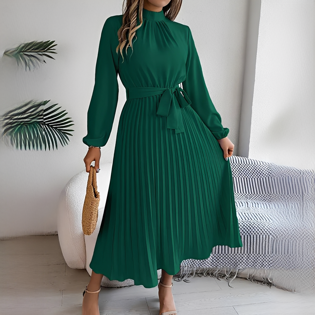 Jessy - Plissiertes Langarmkleid für Damen