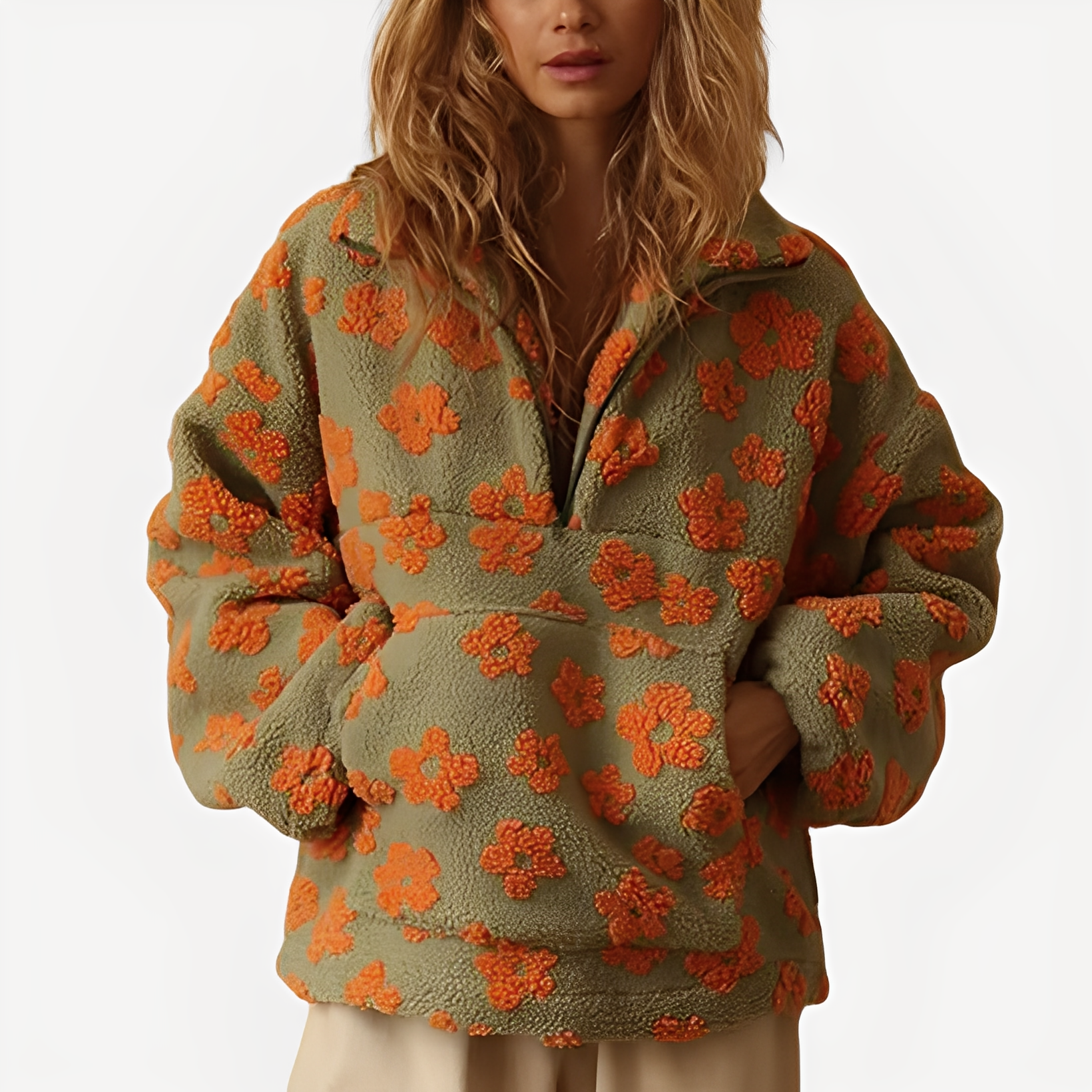 Elizabeth - Zeitgemäßer Pullover mit Blumendesign