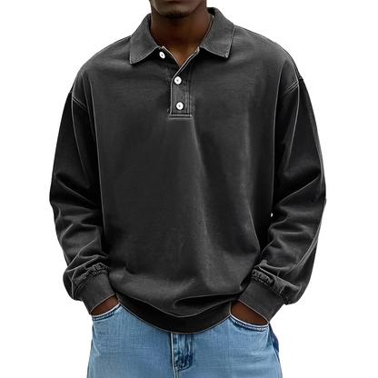 Lothaire - Vintage Langarm-Polo für Herren