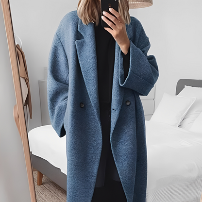 Eleanor - Damen-Wollmantel in langem, stilvollem und elegantem Design