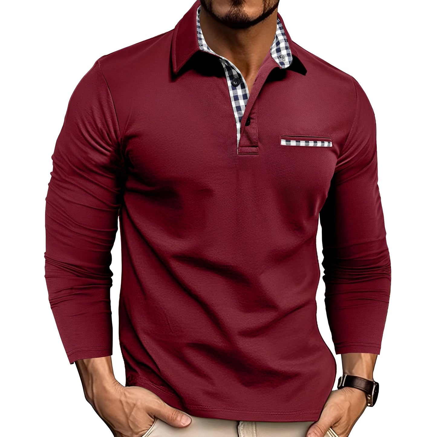 Gerald - Elegantes Langarm-Polo für Herren