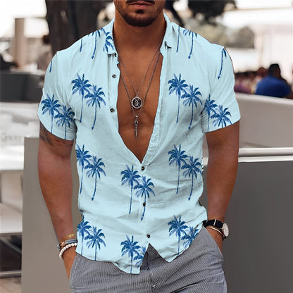 Hector - Elegantes Herrenhemd mit Palmenmuster