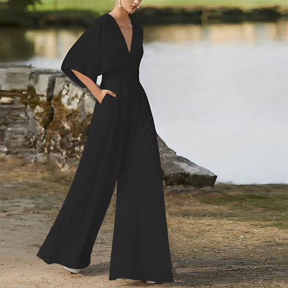 Sarah - Moderner Jumpsuit mit weiten Beinen für Damen