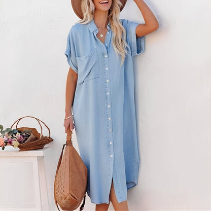 Crystal - Weites Jeanshemdkleid für Damen
