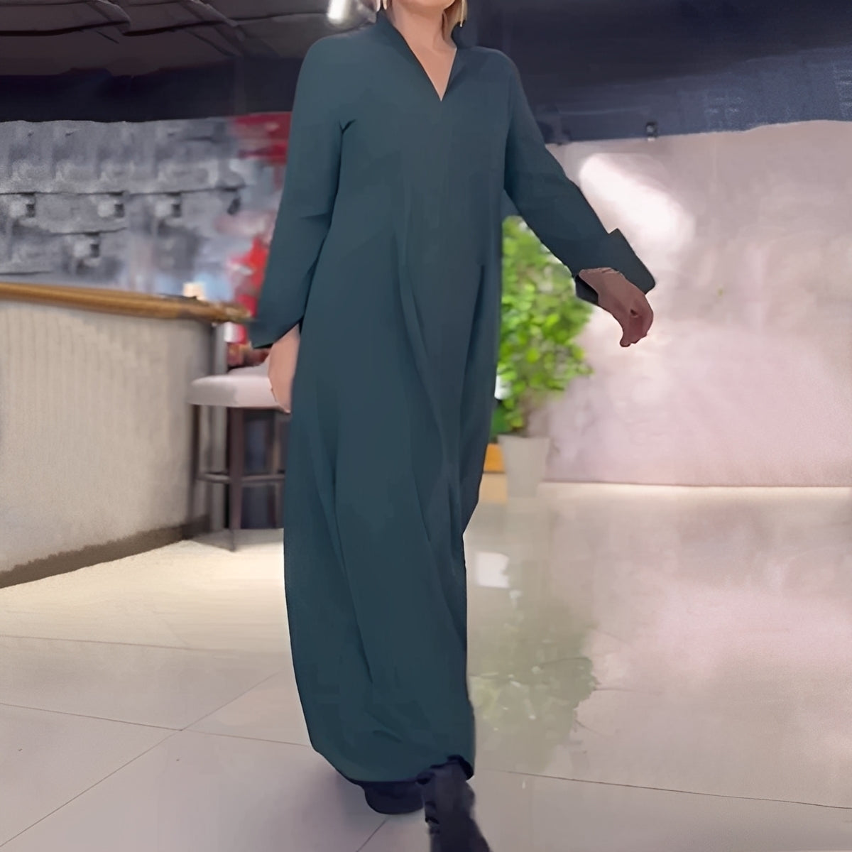 Hélène - Lockeres Kleid mit seitlichem Schlitz für Frauen
