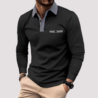Aidan - Elegantes Langarm-Polo für Herren